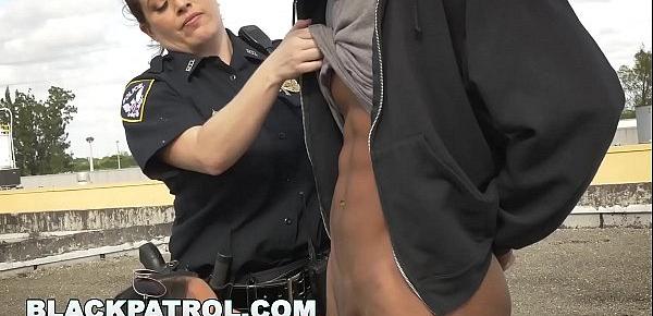  BLACK PATROL - Black Thug Burglar Fucks MILF Police Women For Freedom